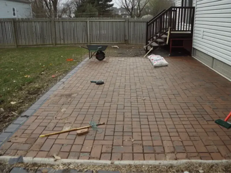 Example paver patio install, the kind of hardscaping work we take on